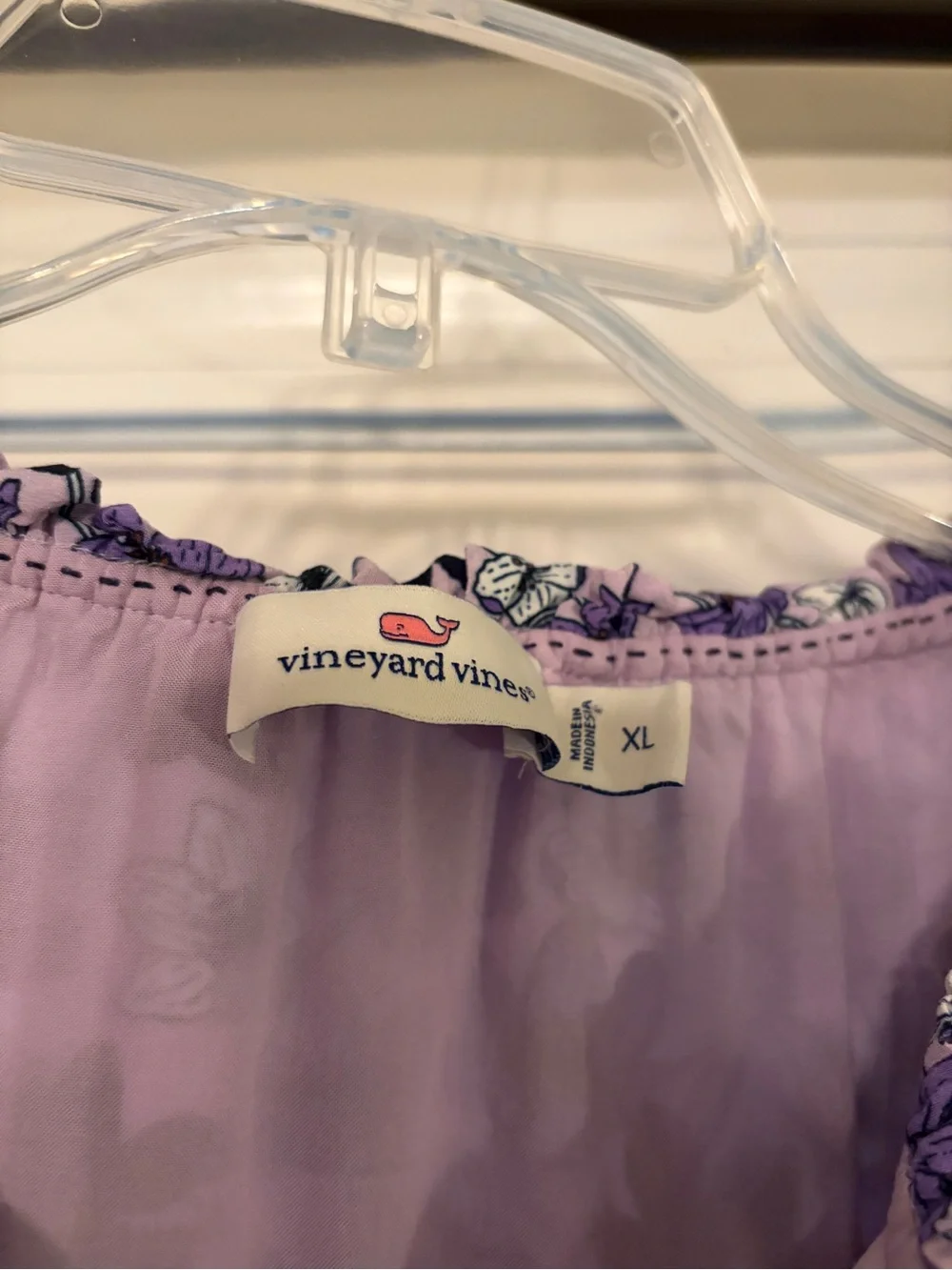 Vineyard Vines Lavender Floral Long Sleeve Smocked Dress- Girls